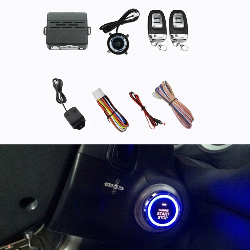 

Car SUV PKE Keyless Entry Ignition Engine Start Alarm System Push Button Start System Remote Starter Stop