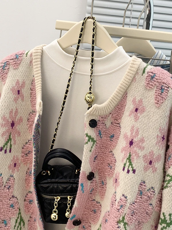 Thiened 캐주얼 니트웨어 아우터웨어 라운드 넥 다용도 대형 사이즈 루즈핏 가을 겨울 신상 여성 패션 스웨터...