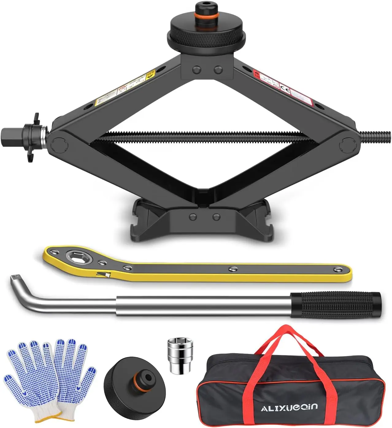 

2.5 Ton Car Scissor Jack Kit for Tesla Model Y Model 3/S/X, Tire Changing Kit with 2 Tesla Specific Jack Pads