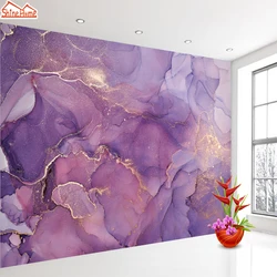 Custom Purple Watercolor 3d Abstract Painting TV Background Self Adhesive Wallpaper Mural for Living Room Wall Papers Home Decor