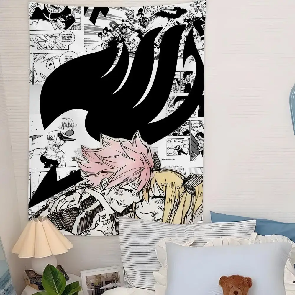 F-Fairy T-Tail Anime Tapestry Microfiber Background Art Decor For Bedroom Living Room Bar Garden Outdoor Festival Wall Decor