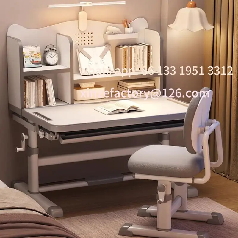 

Customizable study table household writing can be hand-cranked lifting table and chair set
