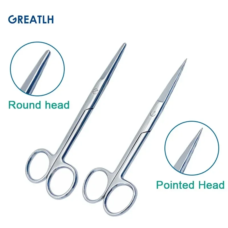 Stainless Steel Surgical Scissors Round/Pointed Head Straight Scissors Orthopedic Scissors Veterinary Orthopedic Instrument Pet