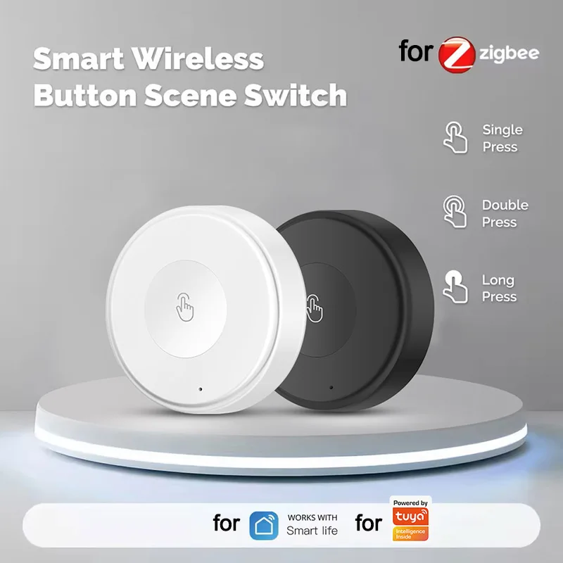 

Перезаряжаемый аккумуляторный контроллер сценариев ZigBee для TUYA с функциями короткого, длительного и двойного нажатия