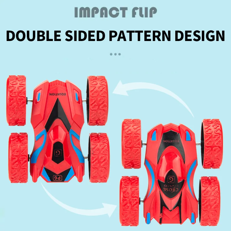 4pcs/2pcs/1pc double-sided inertia stunt rolling toy car - high playability, double-sided playability