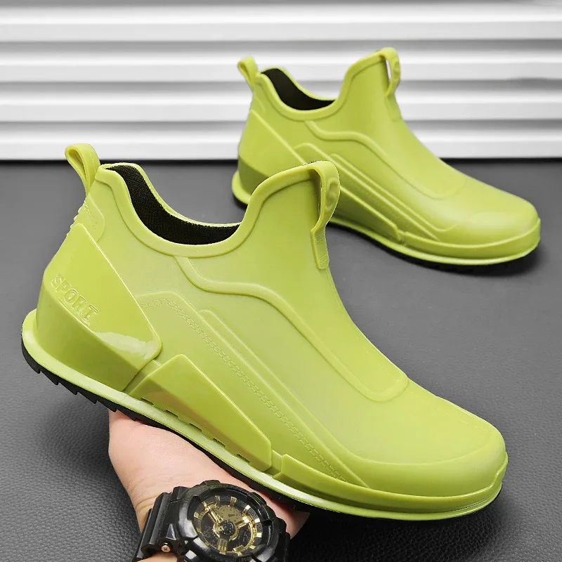 

Waterproof Rain Boots, Men'S Fashionable Casual Flat Shoes, Outdoor Waterproof Rain Boots, Kitchen Work Men'S Shoes