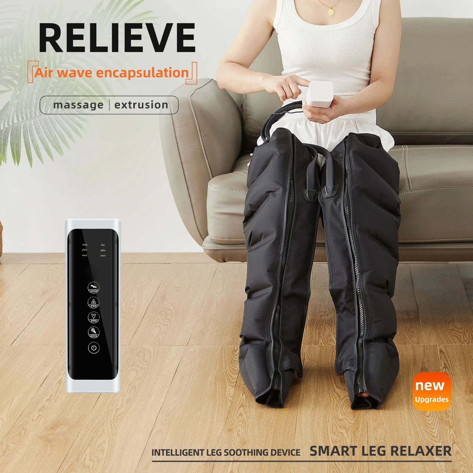2026 NEW Foot Air Pressure Leg Massager Promotes Blood Circulation Kneading Squeezing Deep Relaxation Muscle With Hand Control