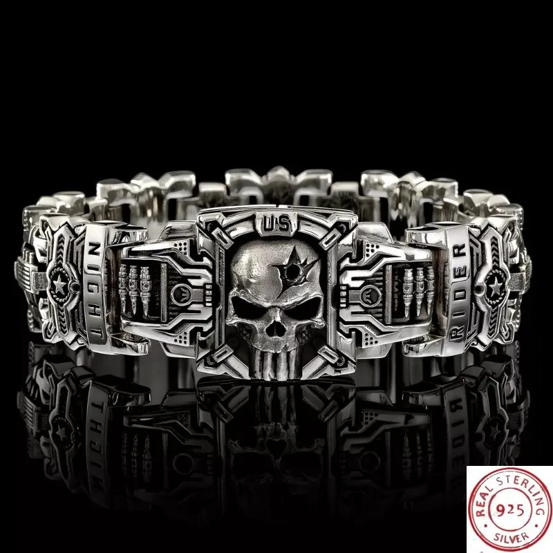 

Trendy Men's Skull Bracelet, Hot Selling Punk Hip Hop Fashion Jewelry, Amazon Bestseller Accessories