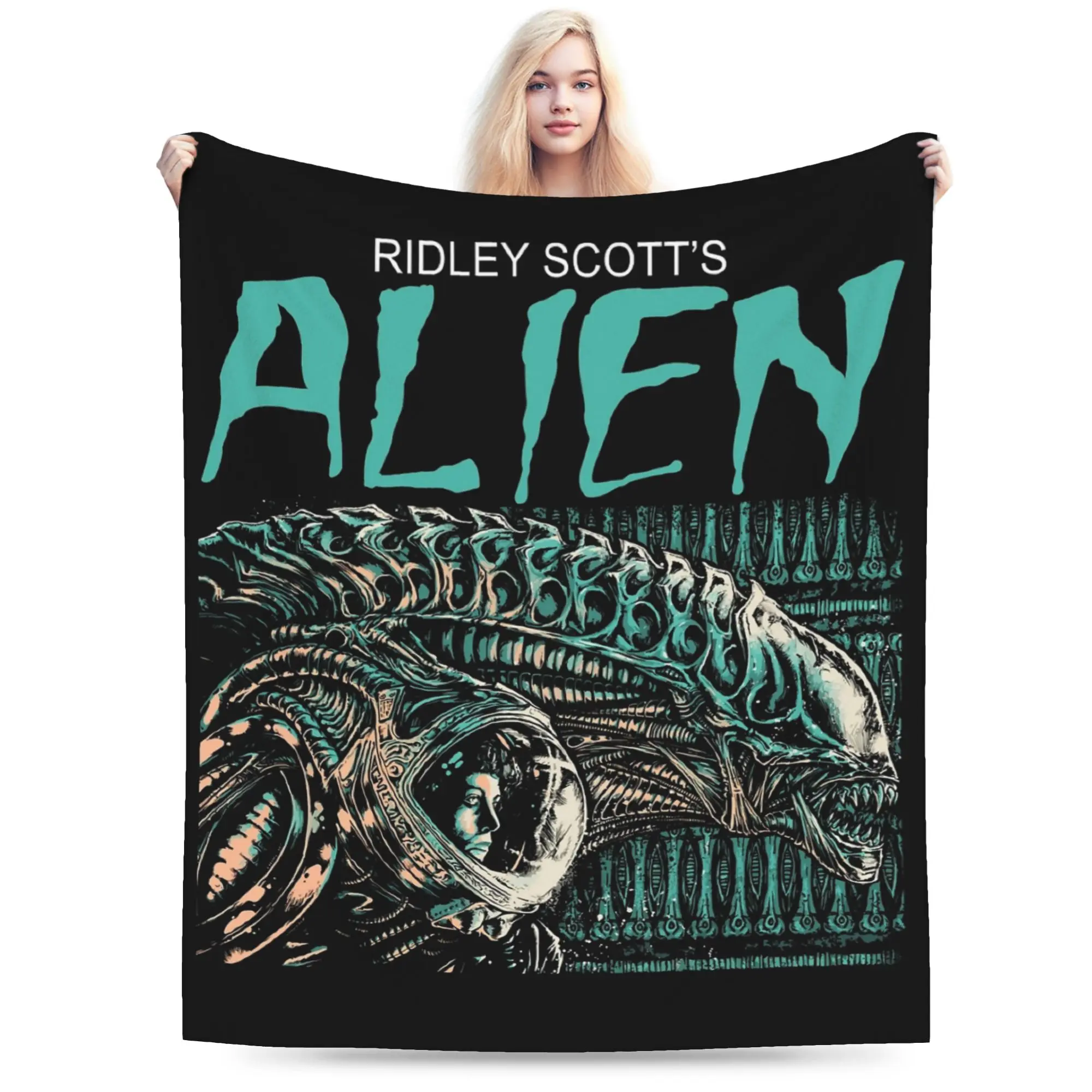 Movie Alien Xenomorph Blankets Flannel Decoration  Portable Ultra-Soft Throw Blanket for Bed Office Bedding Throws