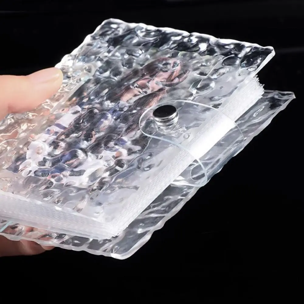 Water Ripple Transparent Desktop Photo Album Loose-leaf Picture Display Idol Photo Album 3inch 1/4 Grids
