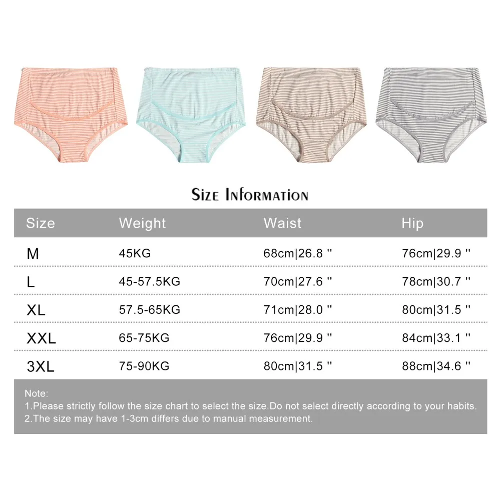 Solid Color Maternity Panties Women's High Waist Full Belly Support Panties Comfortable Breathable Pregnancy Panties M-3XL