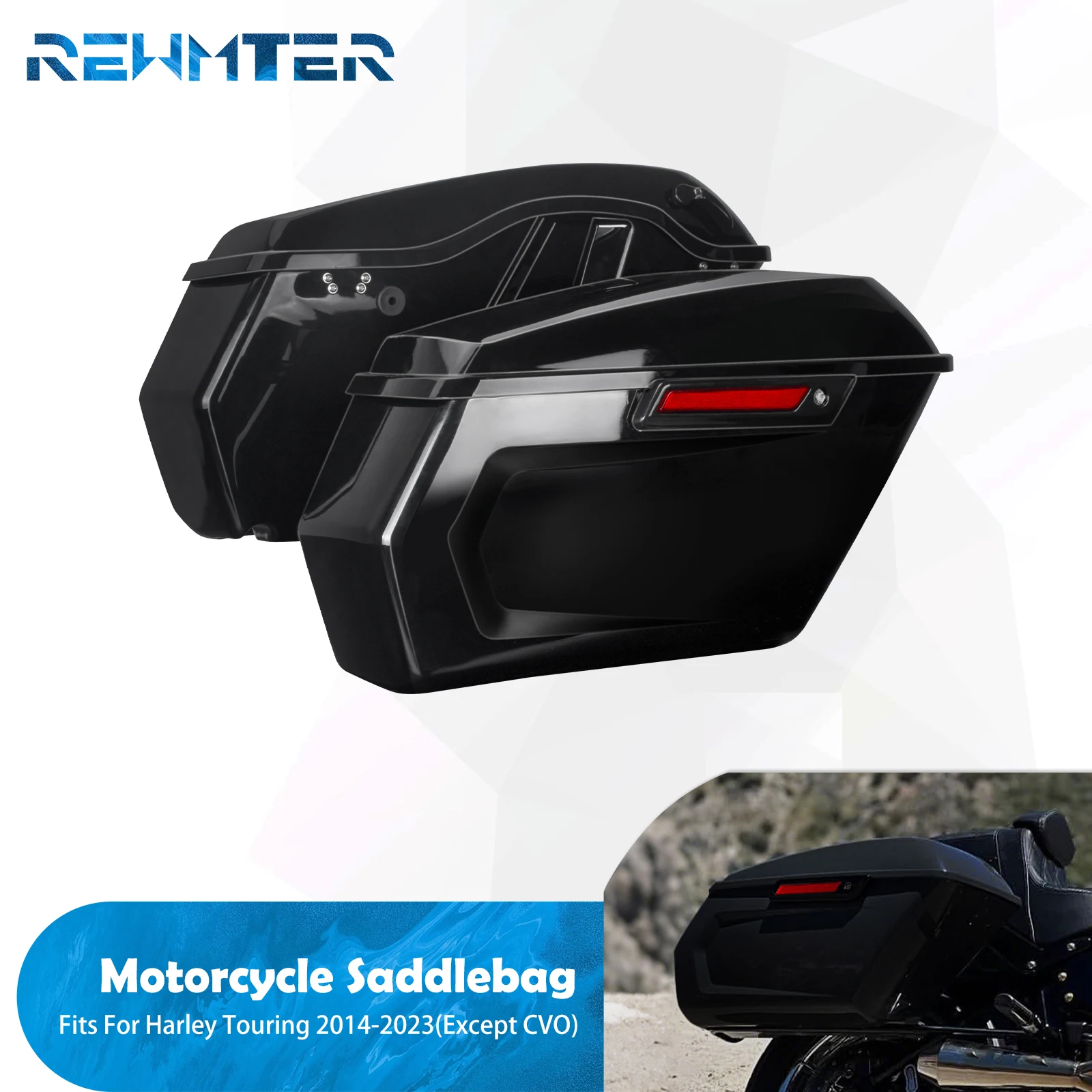 

Motorcycle Side Saddlebags Trunk Luggage Hard Bags For Harley Touring Road King FLHR Street Electra Glide FLHT FLHX FLHTK 09-23