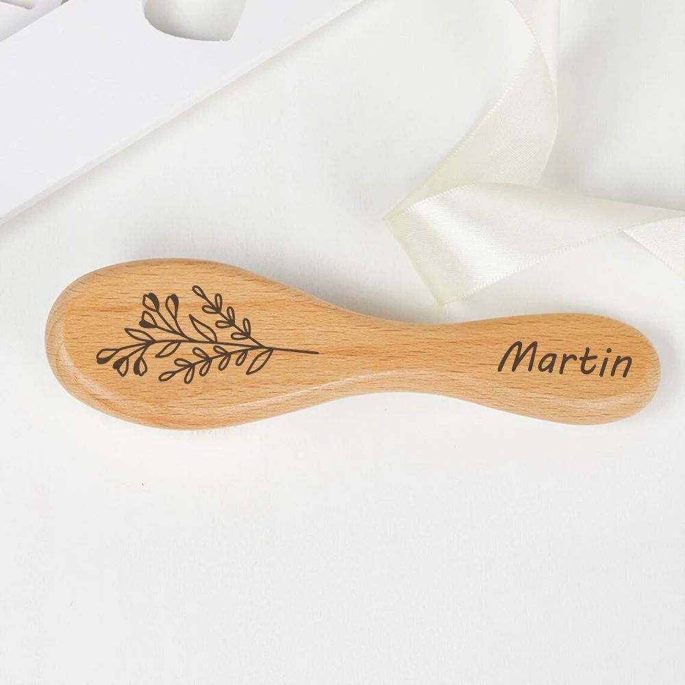 Personalized Baby Hair Brush Personalized Wooden Baby Hair Brush Custom Baby Brush Baby Shower Gift Girls Combs