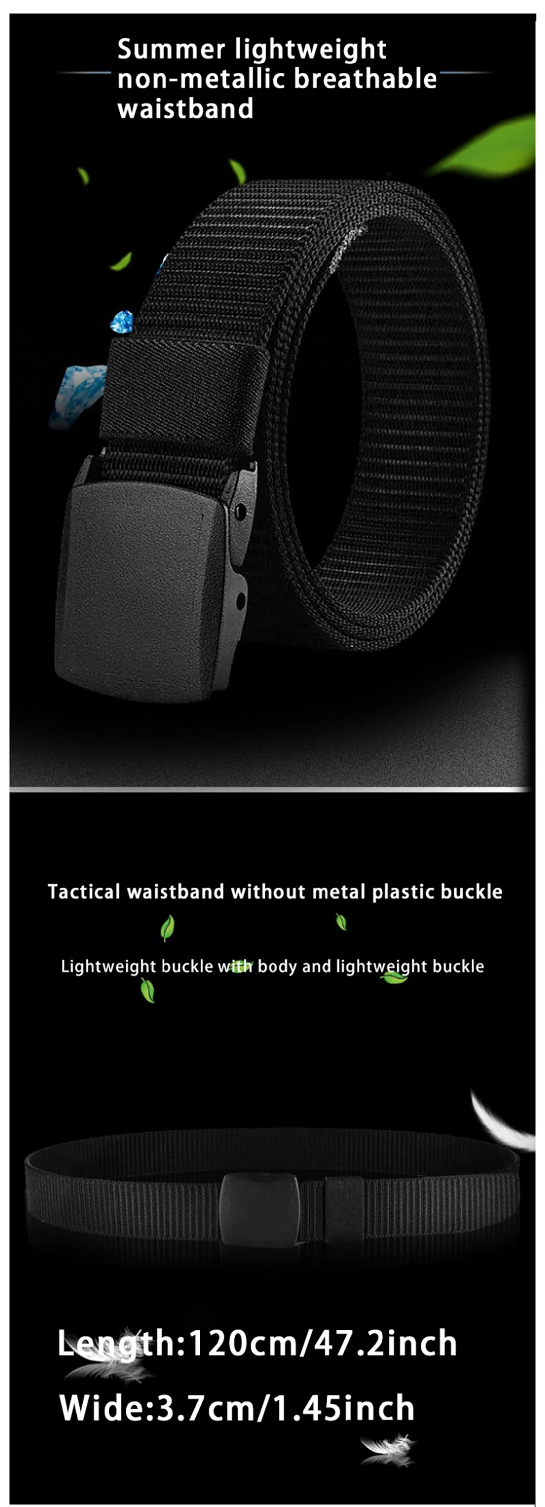 1pc männer Leinwand Gürtel Kunststoff Schnalle Metall-Freies Nylon Taktische Taille Gürtel frauen Gürtel Outdoor Wandern Gurtband neutral Gürtel – Detail 1