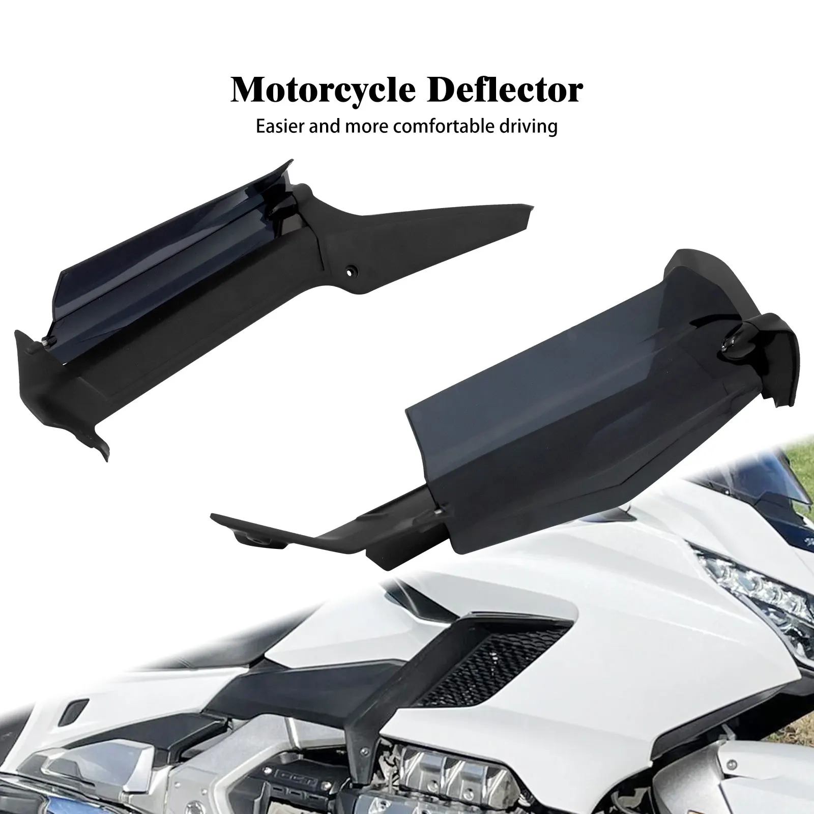 

2x Motorcycle Adjustable Side Wing Windshield Fairing Air Deflector ABS Plastic For Honda Gold Wing 2018 2019 2020 2021