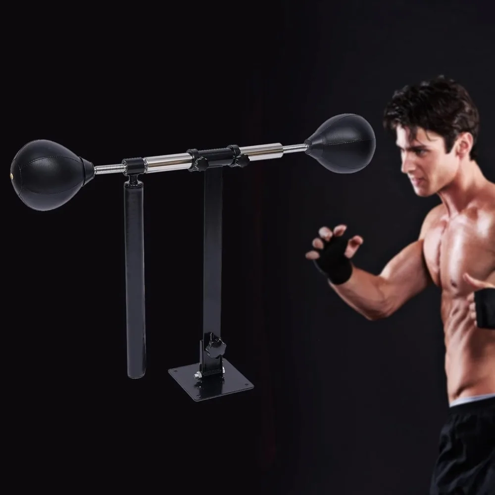 Foldable Wall Mount Boxing Speed Trainer Heavy Duty Adjustable Speed Ball with Two Speedballs and A 360° Reflex Bar Device