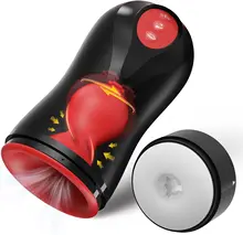 Dog Male Masturbator Penis Pump - Male Sex Toys for Men with 3 Swirling 5 Tightening 10 Vibration Modes Sucking Penis Training