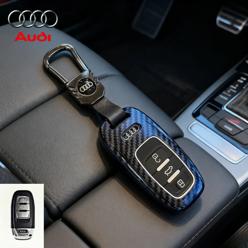 

Чехол для ключей Audi A4L Q5L A6L A3 Q3 Q2L A5 Q7 A8 из углеродного волокна, простой стиль, материал ABS