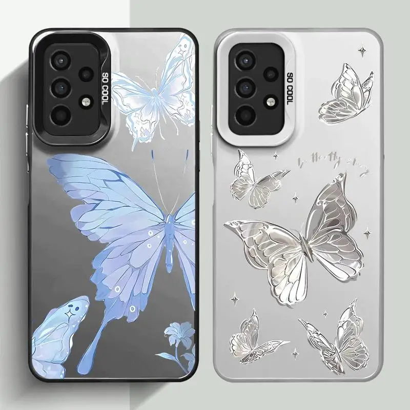 Phone Case for Samsung Galaxy A15 A25 A52 A72 A51 A71 4G A73 A55 A54 A53 A52s 5G Silicone Soft Shell Art Beautiful Butterfly