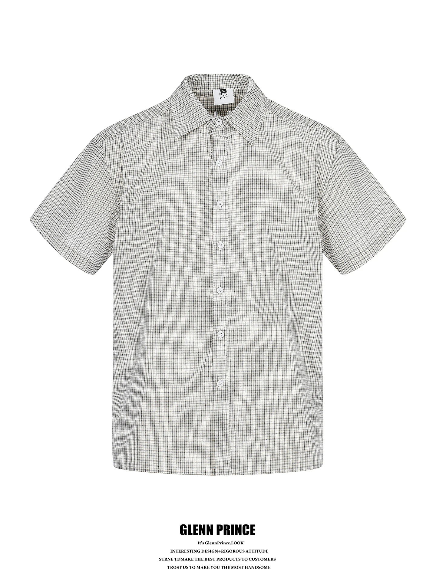 

GPstudio Artistic Plaid Short Sleeve Shirt Men's Summer New Commute Cleanfit Half Sleeve Shirt Breathable Cotton Casual Shirt