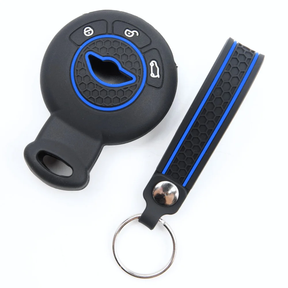 Silicone Remote Key Case For BMW Mini Cooper Clubman Countryman Paceman Roadster R56 R57 CAS3 with slim wrist strap