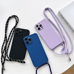 Crossbody Lanyard Silicone Case For Motorola Moto Edge 50 Fusion 40 G04 E13 G14 G24 G34 G54 G84 Rope Necklace Strap Soft Cover