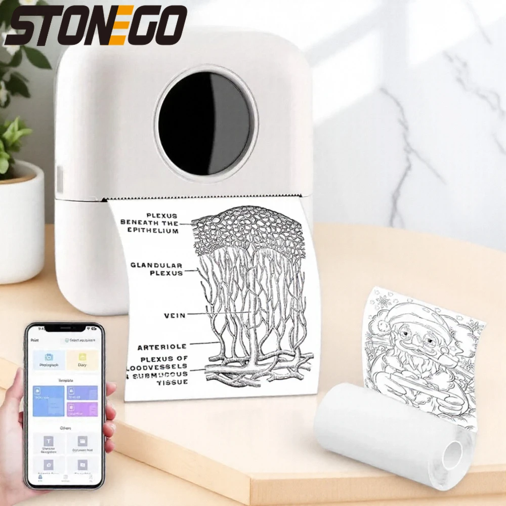 

HD Mini Portable Label Printer Bluetooth Thermal Inkless Printing for Students Pocket Size Error Notes