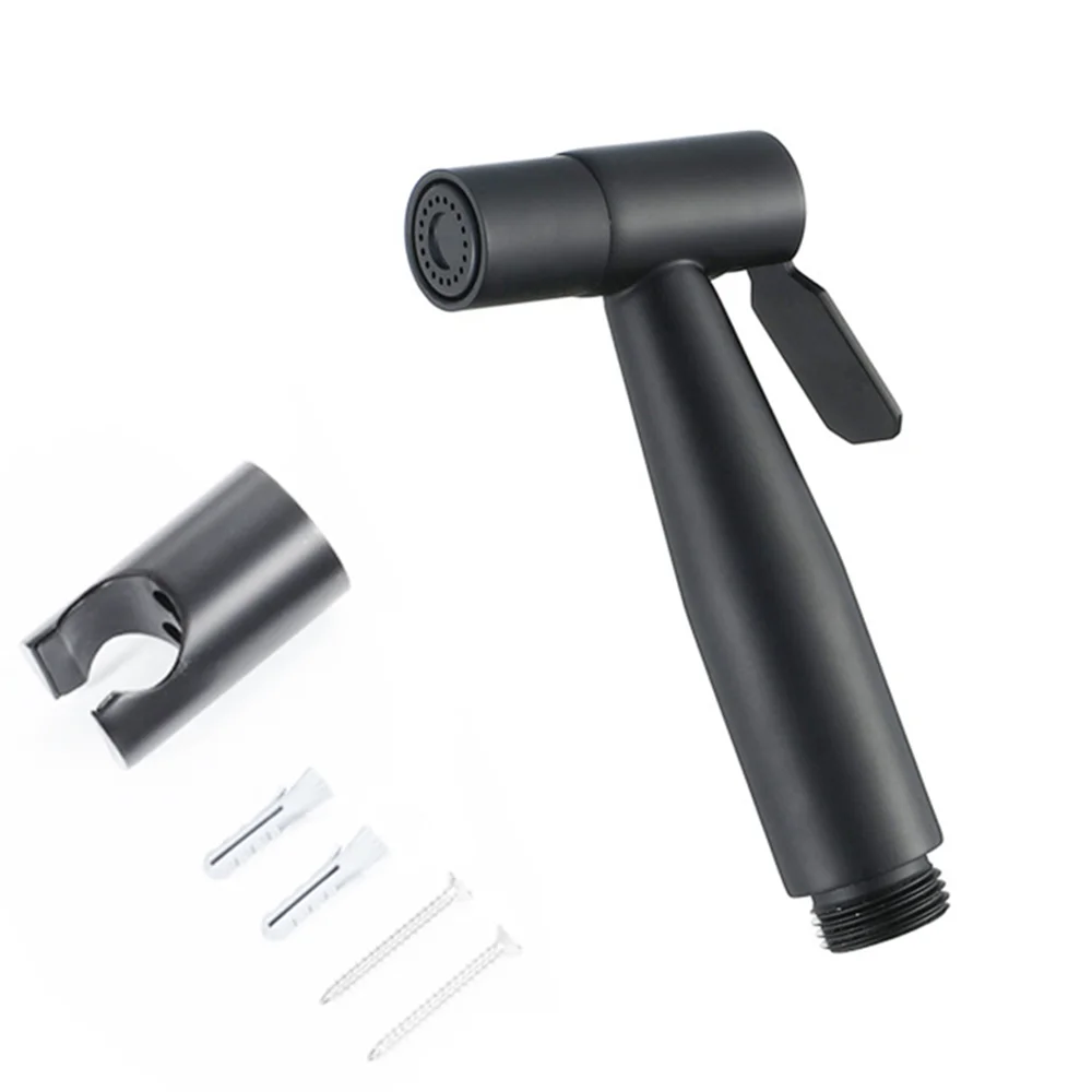 Black Handheld Toilet Bidet Faucet Sprayer Stainless Steel Toilet Bidet Sprayer Bathroom Bidet Set G1/2 Hand Spray Self Cleaning