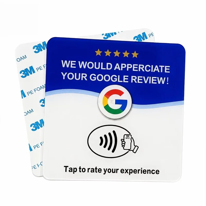 1Pcs-20Pcs Google Signboard Card NFC Code Tap Business Desktop Sticker Google Card Social Media RFID Card NFC Google Review Card