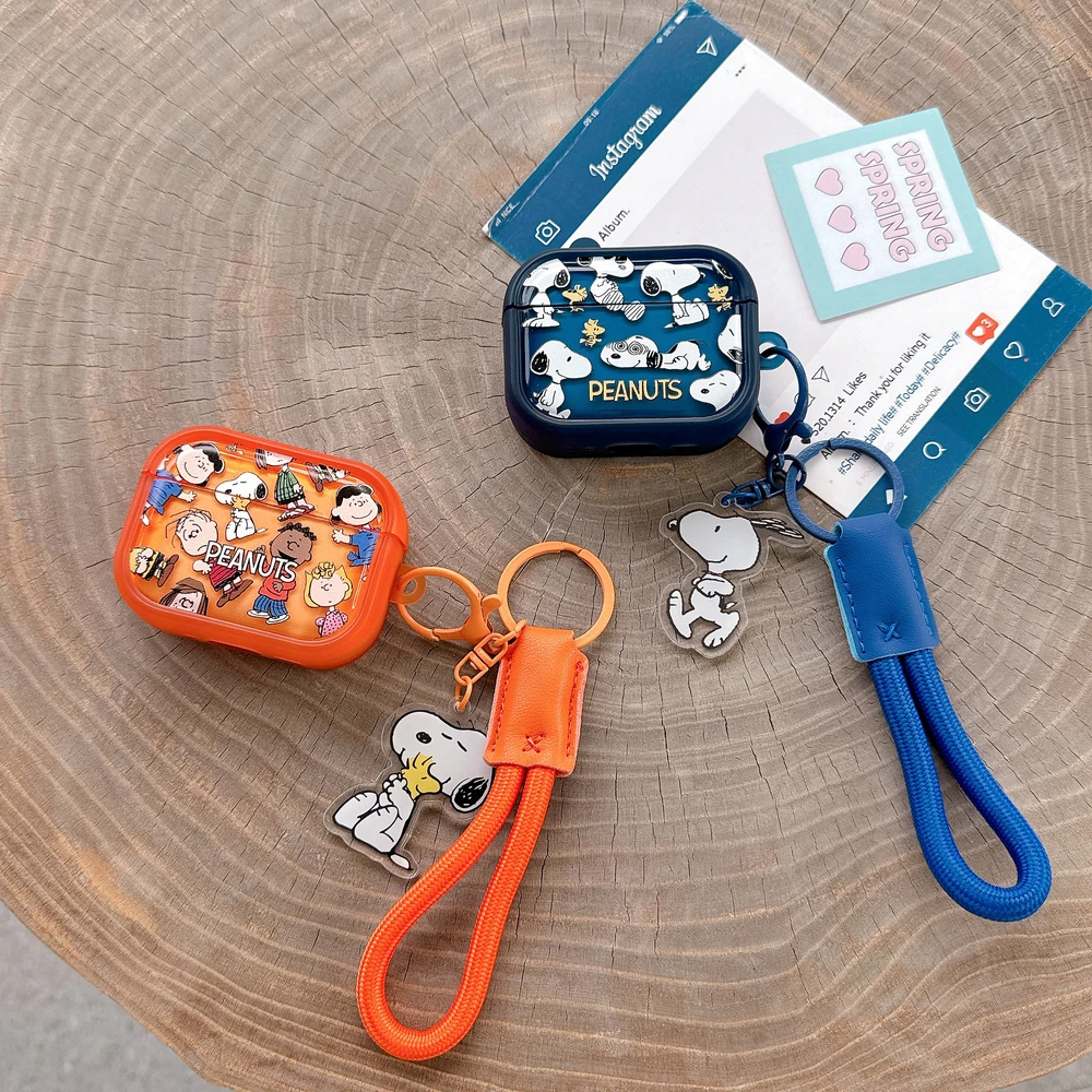 Niedliche Cartoon Snoopy Charlie Brown Kopfhörerhülle für Airpods 4 2 3 1 Pro 3 2 Kabellose Bluetooth-Kopfhörer Schutzhülle