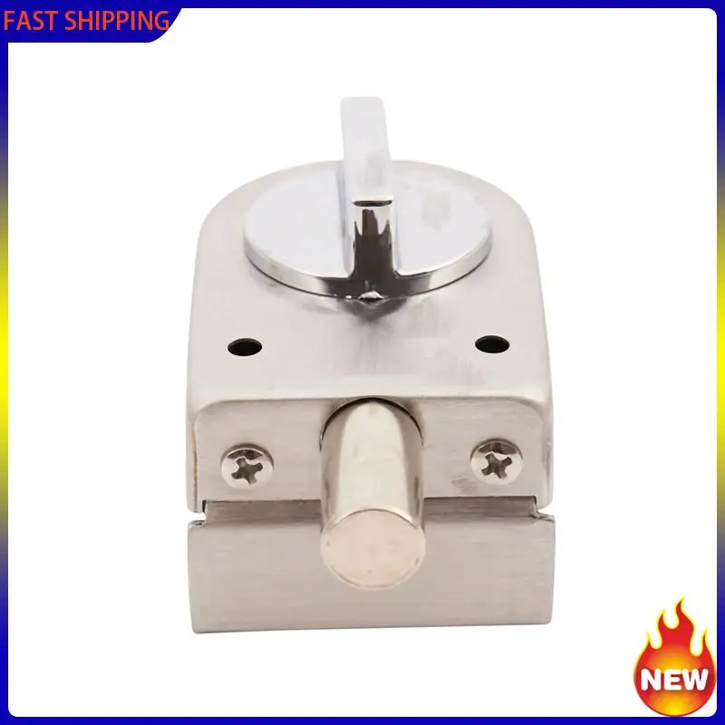 

Hot Trend-6X Glass Sliding Door Latch Lock Non-Apertured Stainless Steel Glass Door Lock For Shower Room Bathroom Accessories