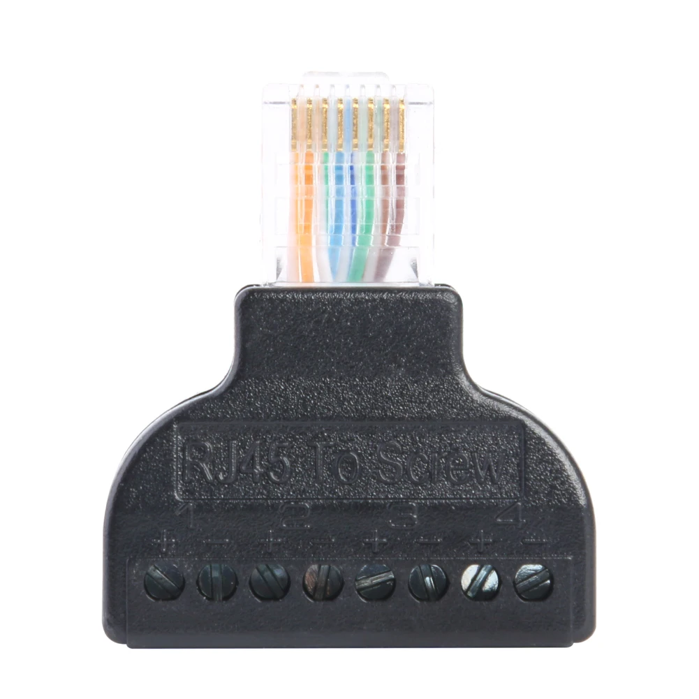 RJ45 ปลั๊ก 8 Pin AV สกรูอะแดปเตอร์สําหรับ Cat7 Cat6 Cat5 กล้องวงจรปิด DVR