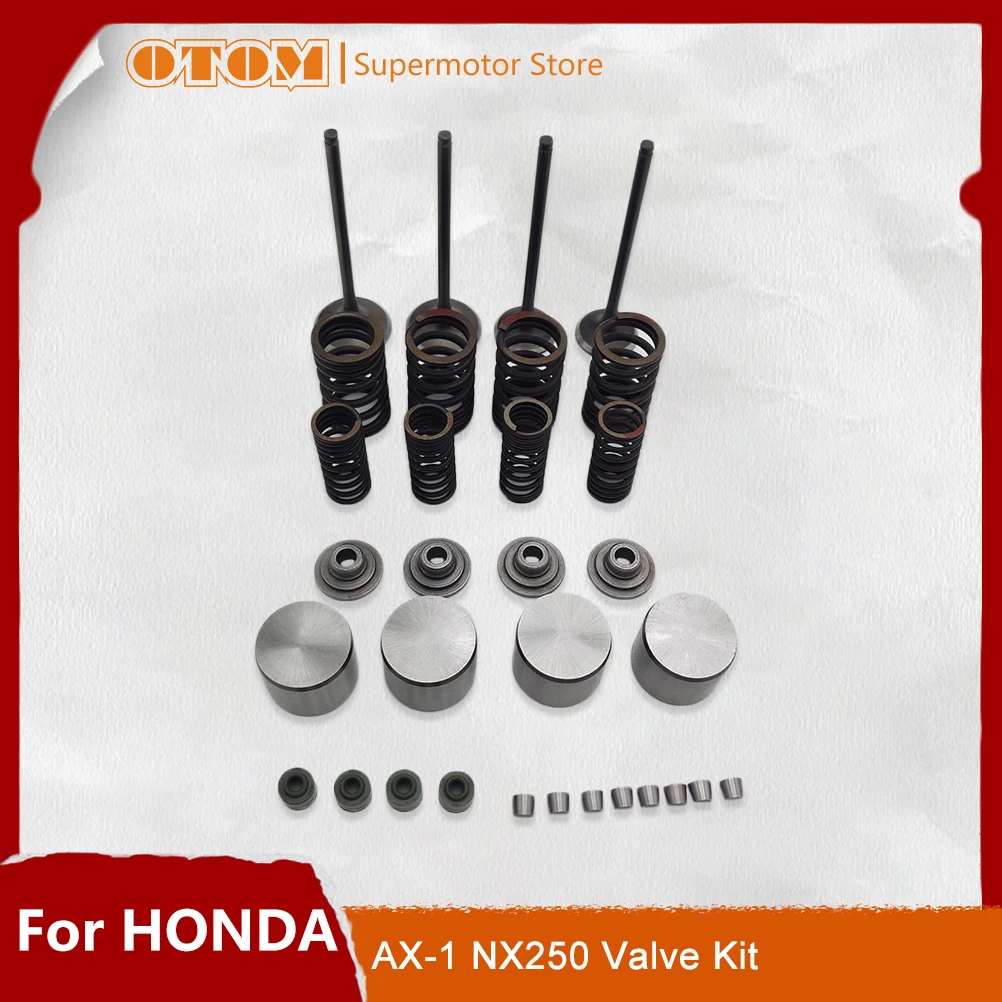 OTOM katup pembuangan sepeda motor, pegas kursi atas tabung kunci klip penjepit segel minyak untuk HONDA AX-1 NX250 lubang kotoran sepeda Off-road