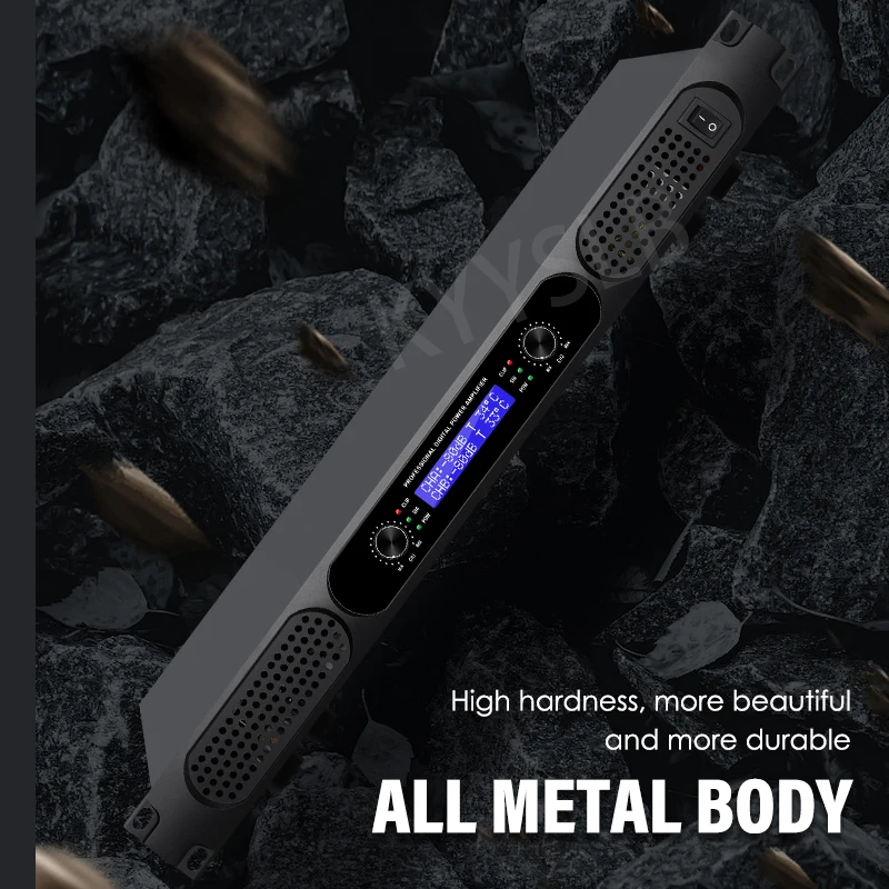 KYYSLB 1000W High-power Professional 2.0 Digital Amplifier for Home KTV Stage Singing and Performance Audio Sound Amplifiers
