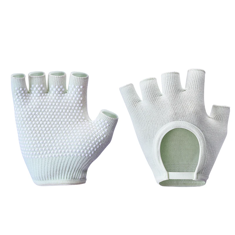 Dames Antislip Yoga Handschoenen Katoen Fitness Halve Vinger Handschoenen Ademend Outdoor Fietsen Pilates Sport Vissen Handschoenen