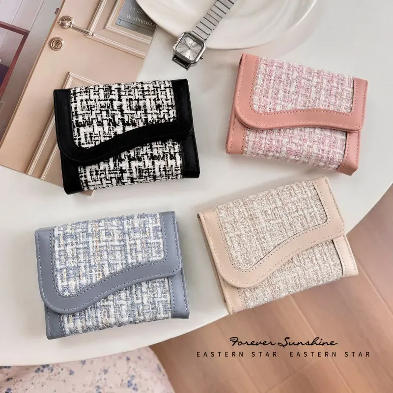 1 Piece Women Girl Purse Wallets Simplicity Chic Korean Card Purse for Student Worker Fashion Solid Color Card Wallet