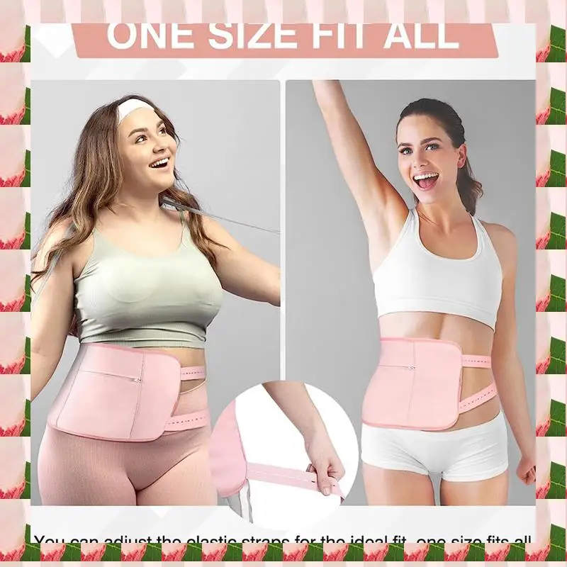 

A57I Castor Oil Pack Castor Oil Wrap Adjustable Reusable Castor Oil Pack Wrap Elastic Strap Machine Washable Anti Oil Leak Pink