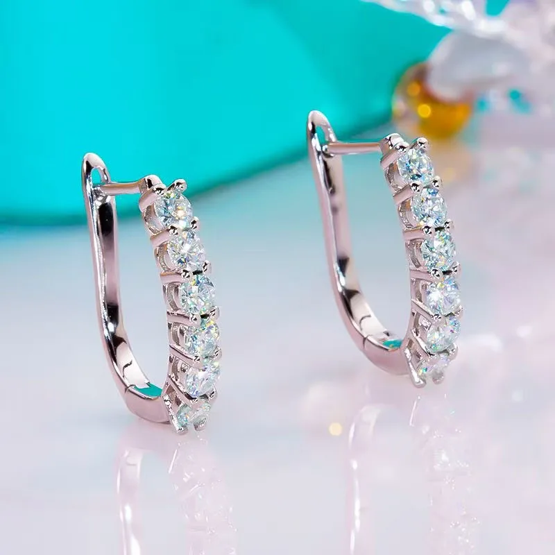 

925 sterling silver personalized simple fashionable luxurious 0.36/1.2ct moissanite earrings romantic gift ladies wedding jewelr