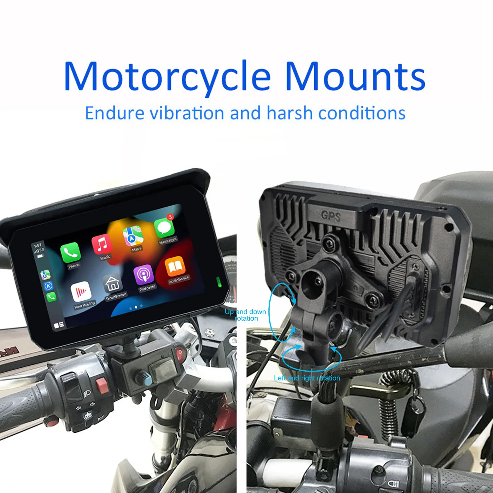 New 5Inch Motorcycle Special Navigator Wireless Carplay/Android Auto Portable Navigation GPS Screen IPX7 Motorcycle Waterproof