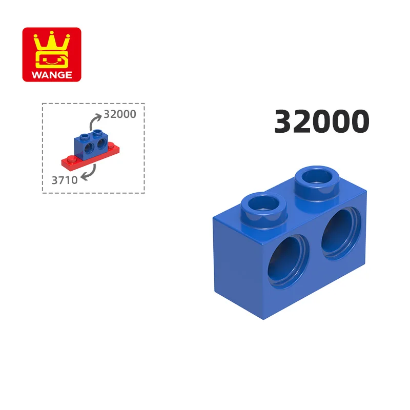 Wange 32000 100g/140 sztuk 1x2 z 2 otworami klocki części techniczne kompatybilne z klockami DIY zabawki montażowe dla dzieci prezent