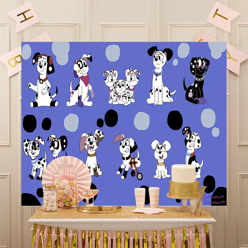 Disney Lovely Dog 101 Dalmatians  Baby Gift One Hundred and One Dalmatian Background Birthday Party Supply Backdrop Decortion