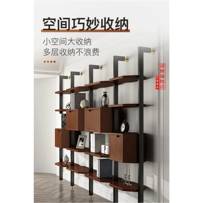 JA-8 Wall-mounted Bookshelf, Multi-layer Storage Rack, Popular Floor-standing Home Living Room Simple Iron Cabinet