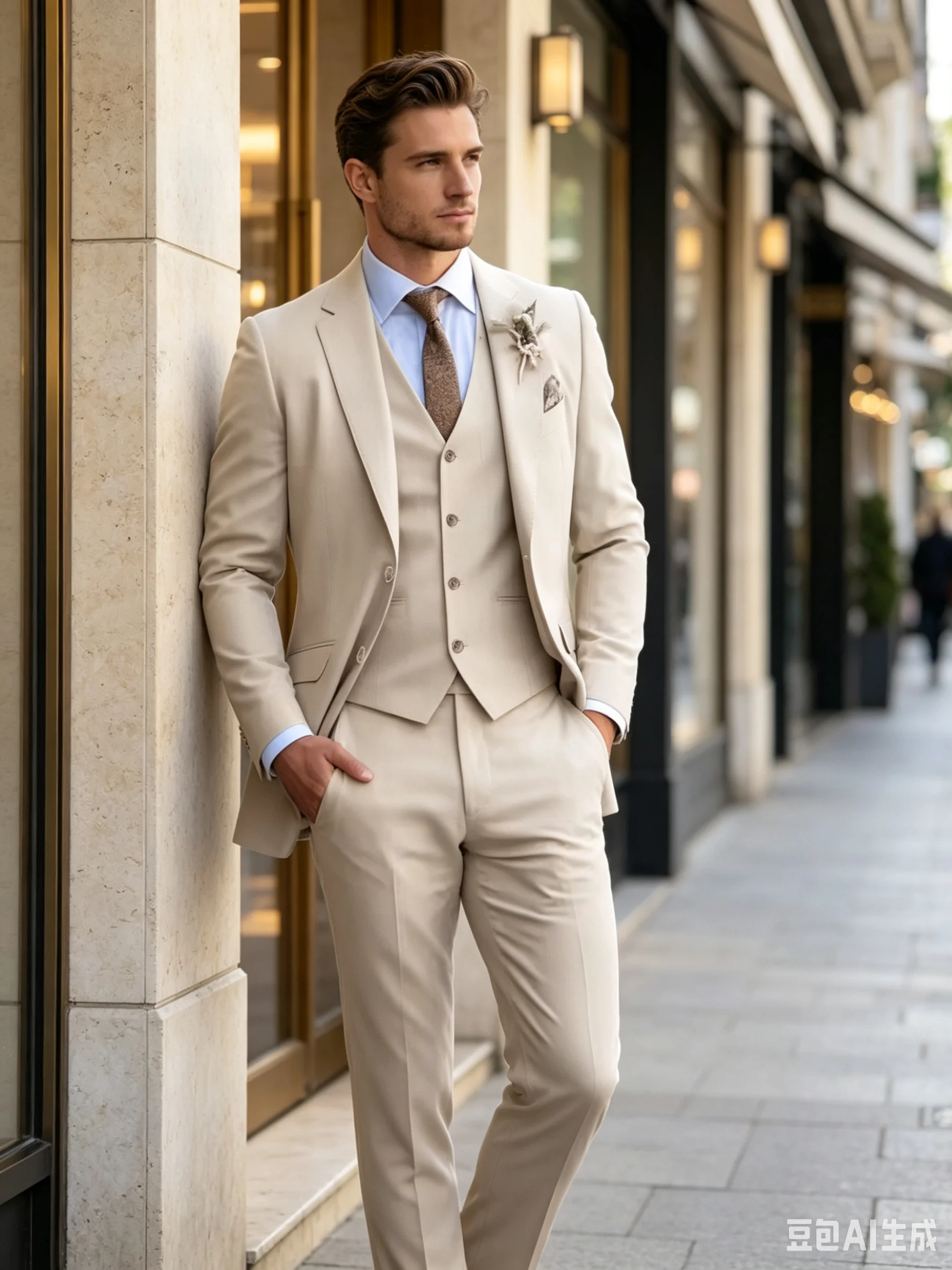 Haki Erkek Takım Elbise Rahat - Khaki Formal Wear Men incelemesi ve fiyatı