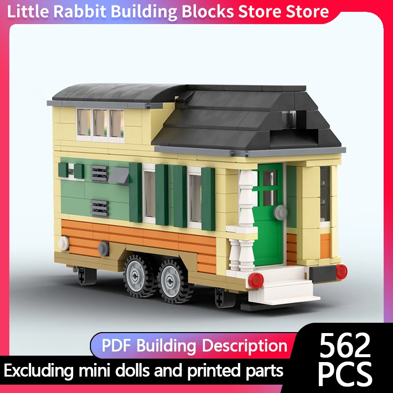 City Car Model MOC Building Bricks Mobile Tiny House Vehicle Modular Technology Children Holiday Gifts Assemble Toys Suit