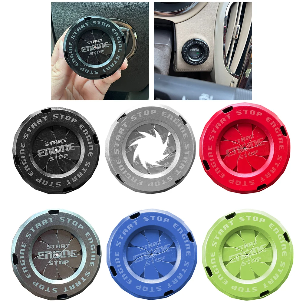 One Key Start Button Protective Cover Decorative Rotary Push To Start Button Cover Car Interior Sticker for Motorcycle Lock