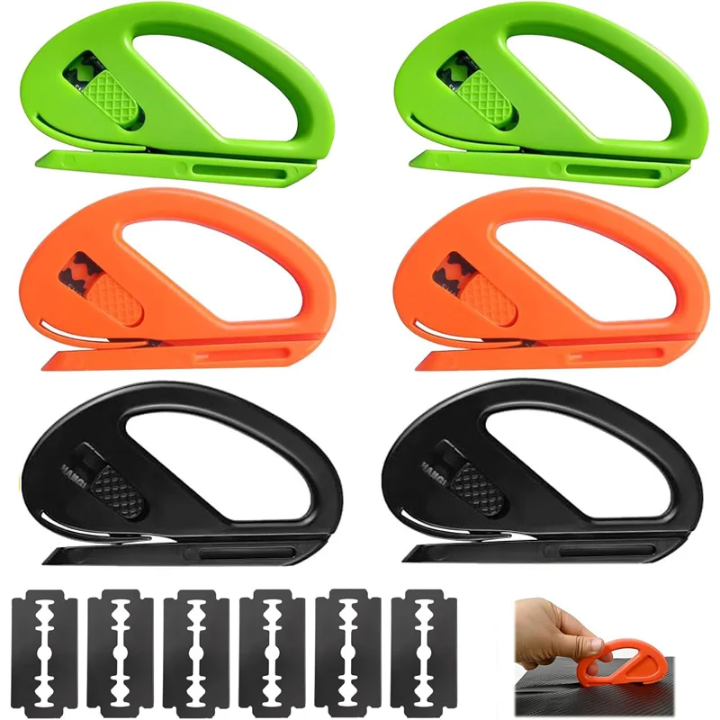 Safety Car Vinyl Wrap Knife Film Cutting Tool with Razor Blade Carbon Fiber Craft Knife for Car Sticker Window Tint Paper Cutter