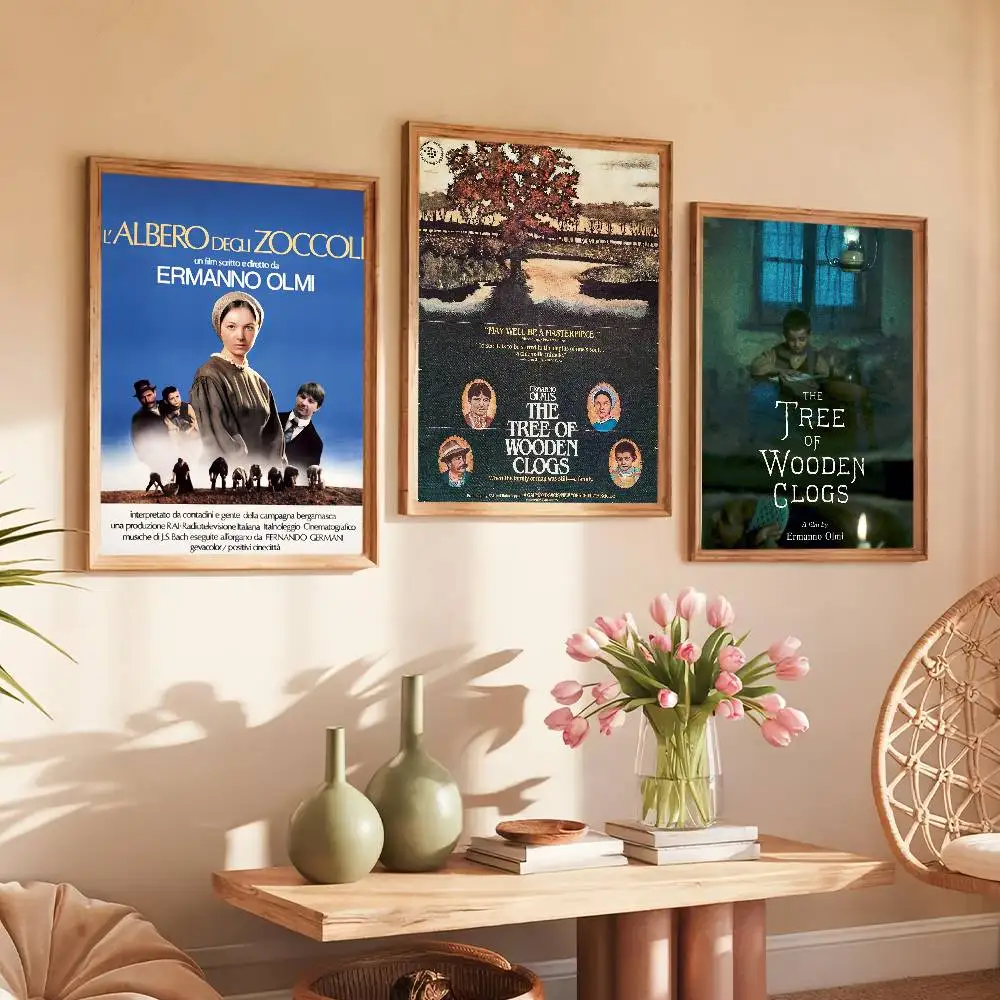 

Movie The Tree of Wooden Clogs Poster Paintings Self Adhesive Prints Home Bedroom Living Room Decor Vintage Gift