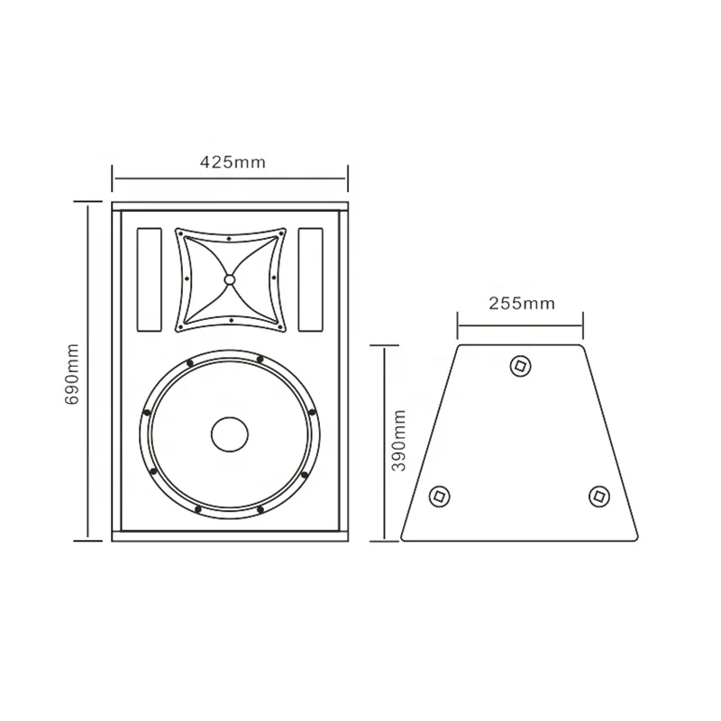 15 Inch Bass Professional Speaker With Equalizer Stage Audio Video Lighting Sound Device