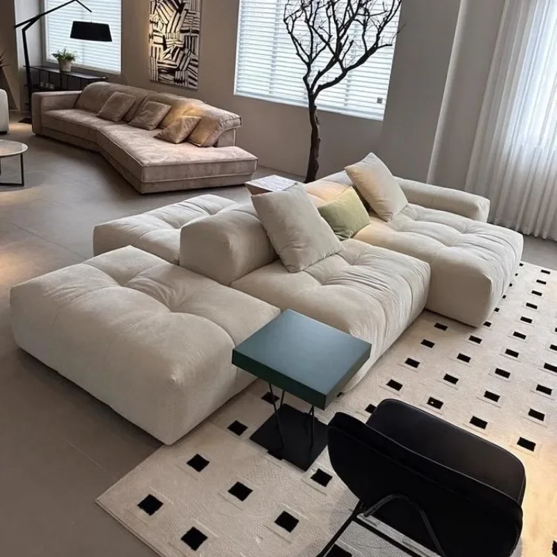 Italian minimalist pixel sofa living room tofu block free combination fabric sofa