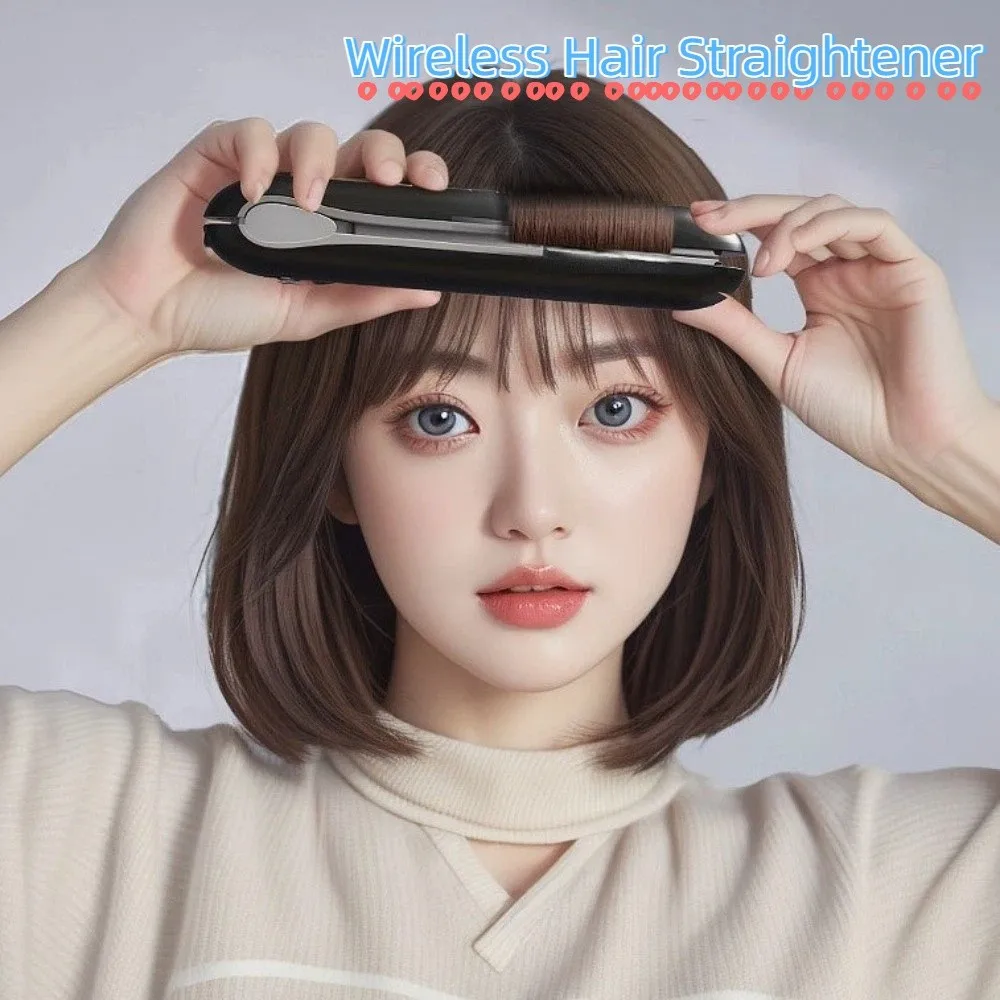 

Portable Wireless Hair Straightener Fast Heating Type-C Charging 2 in 1 Hair Straightener Mini 3 Temperature Settings
